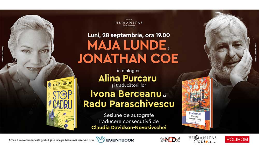 Maja Lunde, Jonathan Coe și traducătorii lor la București, în dialog cu Alina Purcaru